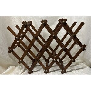 Wine Rack Foldable Free Standing‎ Wooden Rack Countertop Wine Rack Metal Accents